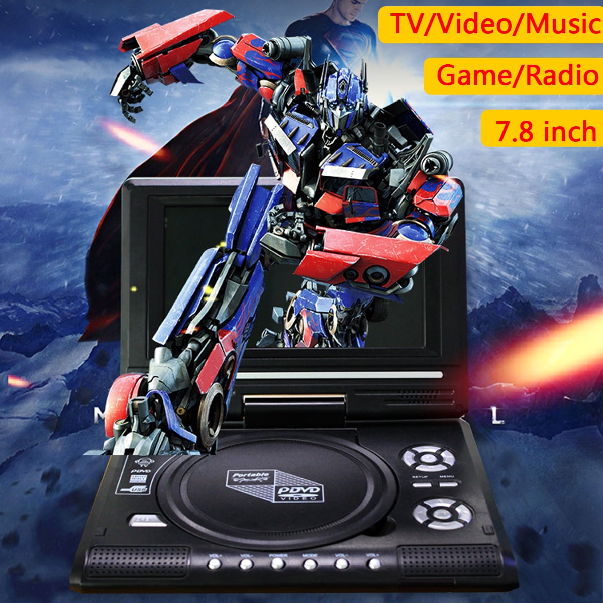 7.8'' Portable DVD Multimedia Player With FM TV Game Card Read Function