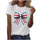 thumbnail image 3 of Camisas de Manga Corta para las Mujeres Moda Casual Impresión Cuello Redondo Suéter Tee Blusas, 3 of 6