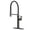 GRAY, variant on MASO Pull-Out Kitchen Faucet with 360° Swivel Modern Black Rubber Neck, Single Handle Single Hole Sink Faucet, 304 Stainless Steel, 2 Spray Modes, Brushed Nickel