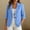 Blue, variant on Women’s Cotton Linen Blazer Jacket Summer 3/4 Sleeve Button Open Front Casual Blazer Lightweight Work Suit Jackets