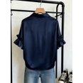 thumbnail image 2 of Women's Button Front Shirt with Collar and Ruffle Sleeves Short Sleeve Top for Summer Office Daily Wear, 2 of 4