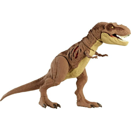 Jurassic World Extreme Damage Tyrannosaurus Rex Action Figure, Transforming Dinosaur Toy with Motion