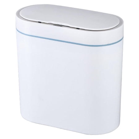8L Office Bathroom Toilet Garbage Bin Oval Water Wastebasket White ...