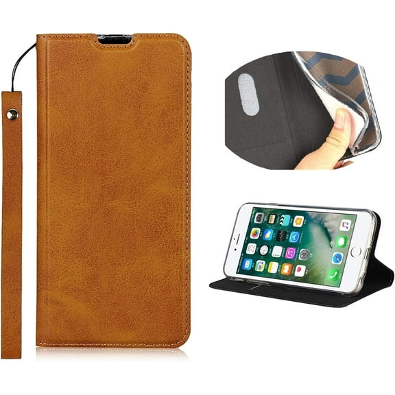 Galaxy Note 10 Pro Case with Wrist Strap, Classic PU Leather Wallet Case Slim Flip Folio with Card Holder,Kickstand Feature Magnet Closure Case Cover for Samsung Galaxy Note 10 /5G,Khaki