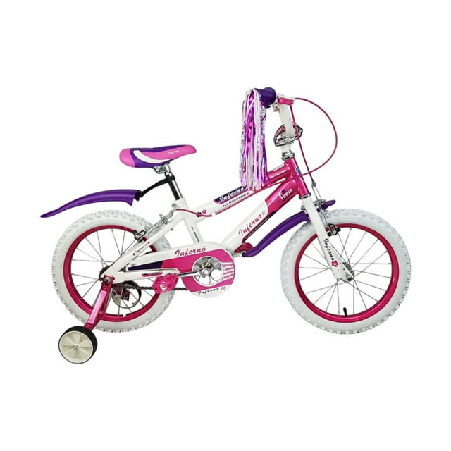 Bicicleta Infantil Unibike rodada 16 con ruedas de entrenamiento Rosa 16