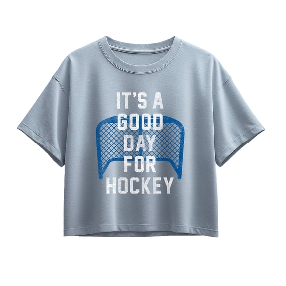 Instant Message - It's A Good Day For Hockey Short Sleeve Boxy Graphic T-Shirt