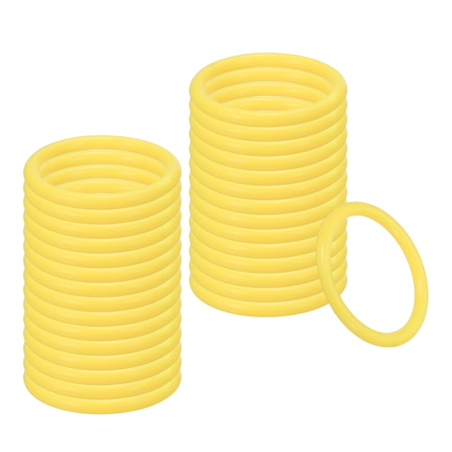 Anillos de lanzamiento de plástico Uxcell para botellas, anillos de carnaval, aros de plástico para práctica de velocidad y agilidad, favor de fiesta al aire libre de 2.8 pulgadas, amarillo