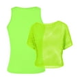 thumbnail image 5 of Summer Tops For Women 2024 80S T Shirts Neon Fishnet Mesh Top Off Shoulder Tops Green M, 5 of 8