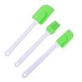 thumbnail image 3 of VONKY 3Pcs Silicone Spatulas Cake Cream Butter Scraper Brush Resistant Green, 3 of 6