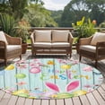 thumbnail image 4 of Round Rug 6Ft Washable Non-Slip, Happy Easter Circle Area Rugs for Living Room Bedroom, Spring Bunny Eggs Flower Teal Wood Grain Indoor Floor Mats Carpet Runner for Home Decor Aesthetic, 4 of 8