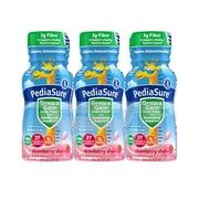 (4 pack) PediaSure Grow & Gain with Fiber & Immune Support, Strawberry, 8-fl-oz Bottle, Pack of 6