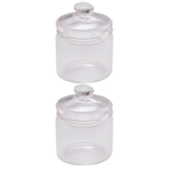 EXCEART 2 Pcs Mini Glass Jars with Lids, Miniature Glass Storage and Favor Jars, Small Glass Apothecary Containers