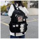thumbnail image 3 of Backpack Retro Canvas Laptop Schoolbag Cute Backpack With Bear Pendant, 3 of 5
