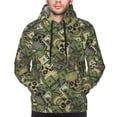 thumbnail image 2 of Bingfone Green Skulls Men's Drawstring Hoodie Long Sleeve Pocket Sweatshirts-Small, 2 of 6