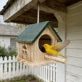 thumbnail image 6 of Kugisaki Outdoor Hanging Bird Feeder Wooden Bird House Feeder Outdoor Yard Garden Decor Unique Gifts, 6 of 6