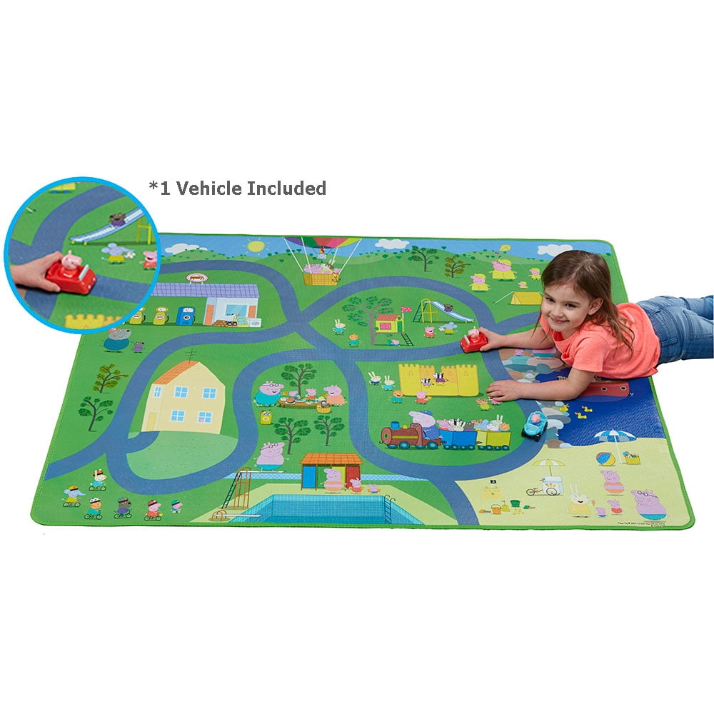 Peppa Pig Mega Foam Plastic Playmat Playset 47" x 35" with 1 Toy