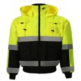 thumbnail image 5 of Safety Depot Safety Jacket Class 3 ANSI Approved 8 Pockets, Reversible Clear ID Pocket, Detachable Hood & 4 Pen Divider slots 350C (Lime, Small), 5 of 6