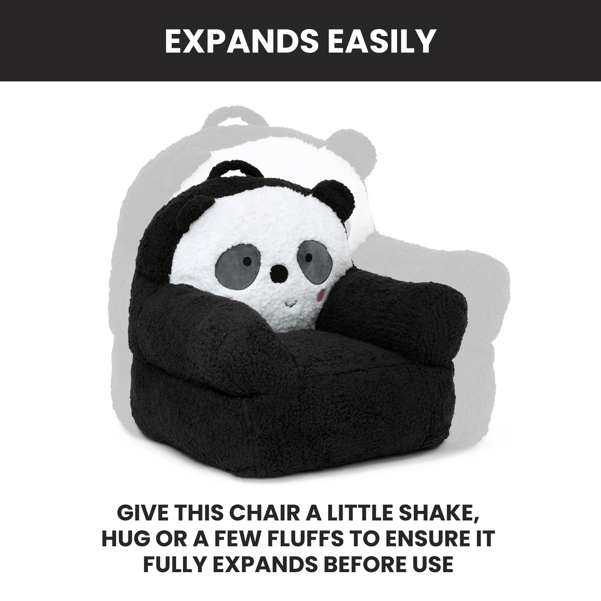 Delta Children Panda Cozee Buddy Chair, Black/White