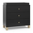 thumbnail image 3 of Storkcraft California 3 Drawer Dresser with Infant Changing Topper, Black with Driftwood, 3 of 16