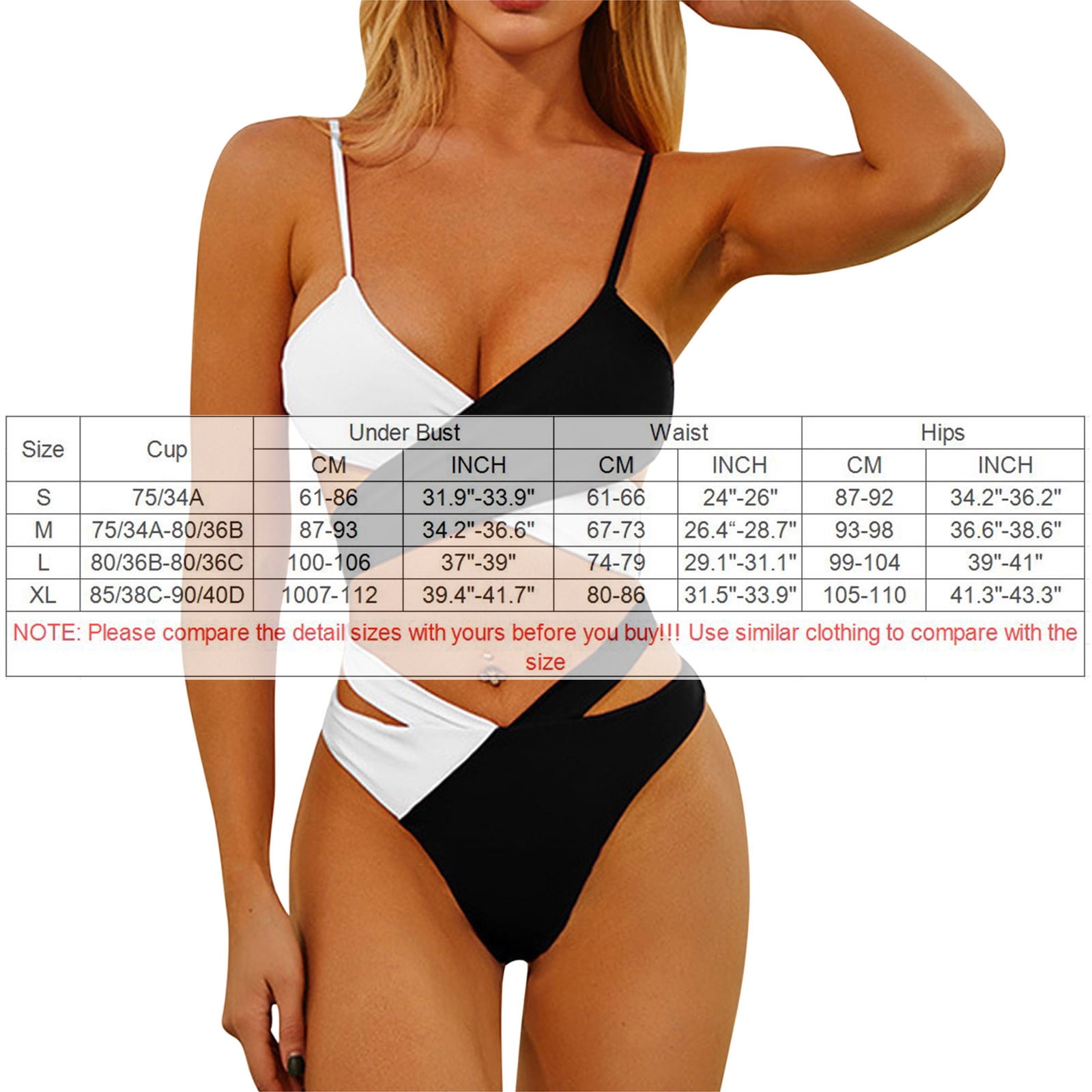 zuwimk Womens Swimsuits,Women Brazilian Bottom Triangle Bikinis Top Bathing  Suit Black,L 