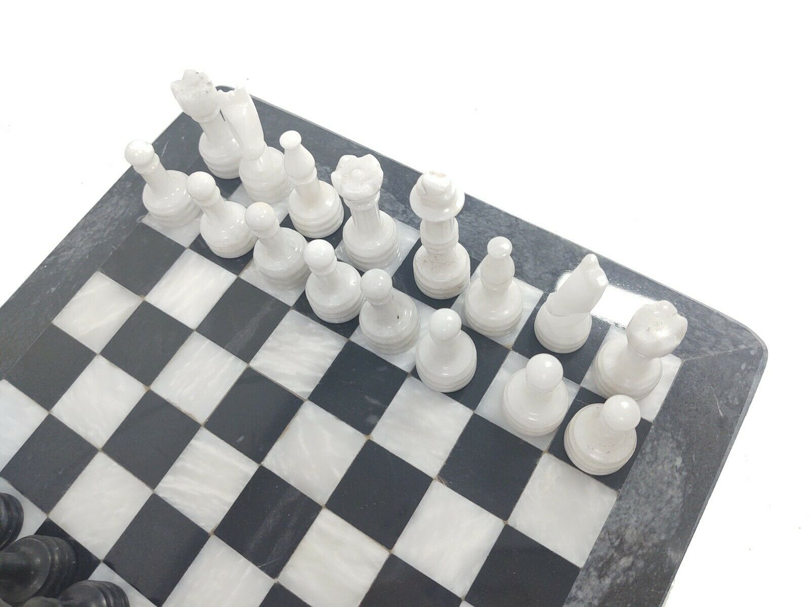 JT Handmade Marble Black and White Chess Set - 12 inch