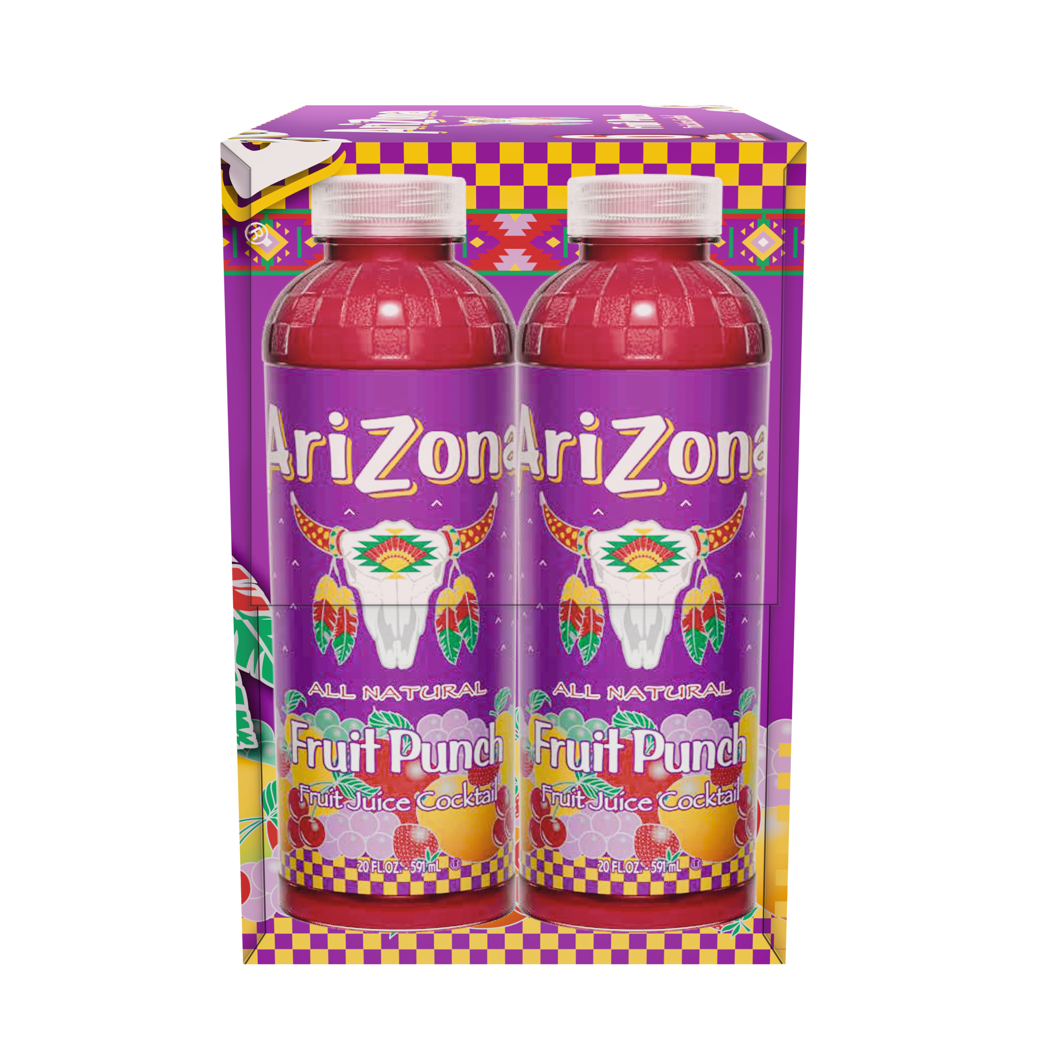 (2 pack) AriZona Fruit Punch Juice Cocktail - Tall Boy 20 fl oz (pack of 6)