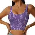 thumbnail image 1 of Fotbe Lavender Flowers Sujetador Deportivo Largo sin Aros para Mujer con Almohadillas y Soporte Medio, Transpirable y Absorbente, Camiseta Tipo Chaleco o Tank Top-Large, 1 of 8