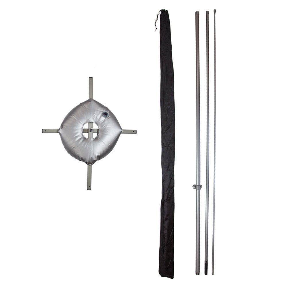 Windless Large Feather Flag HighWind Pole Set Kit Swooper Flag Pole Set, Cross Flag Base and