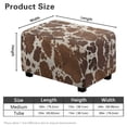 thumbnail image 7 of Xixirimido Brown Cow Spot Cowhide Pattern Ottoman Slipcover Form-Fit Stretch Footstool Cover for Leather/Fabric Ottomans, Non-Slip Bottom & Living Room/Bedroom Use, Large, 7 of 7