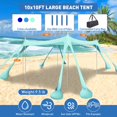 thumbnail image 2 of Carpa de playa Wabolay, refugio portátil para sombra, 3 x 3 m, UPF50+, 2 of 7