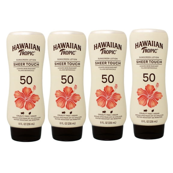 Hawaiian Tropic Sheer Touch Sunscreen SPF 50 Plus 8 oz (Pack of 4)