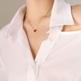 thumbnail image 2 of Collar de cadena de clavícula con forma de corazón chapado en oro Collar pequeño y lindo Collar con dije de corazón rojo para mujer Collar delicado para mujer, 2 of 5