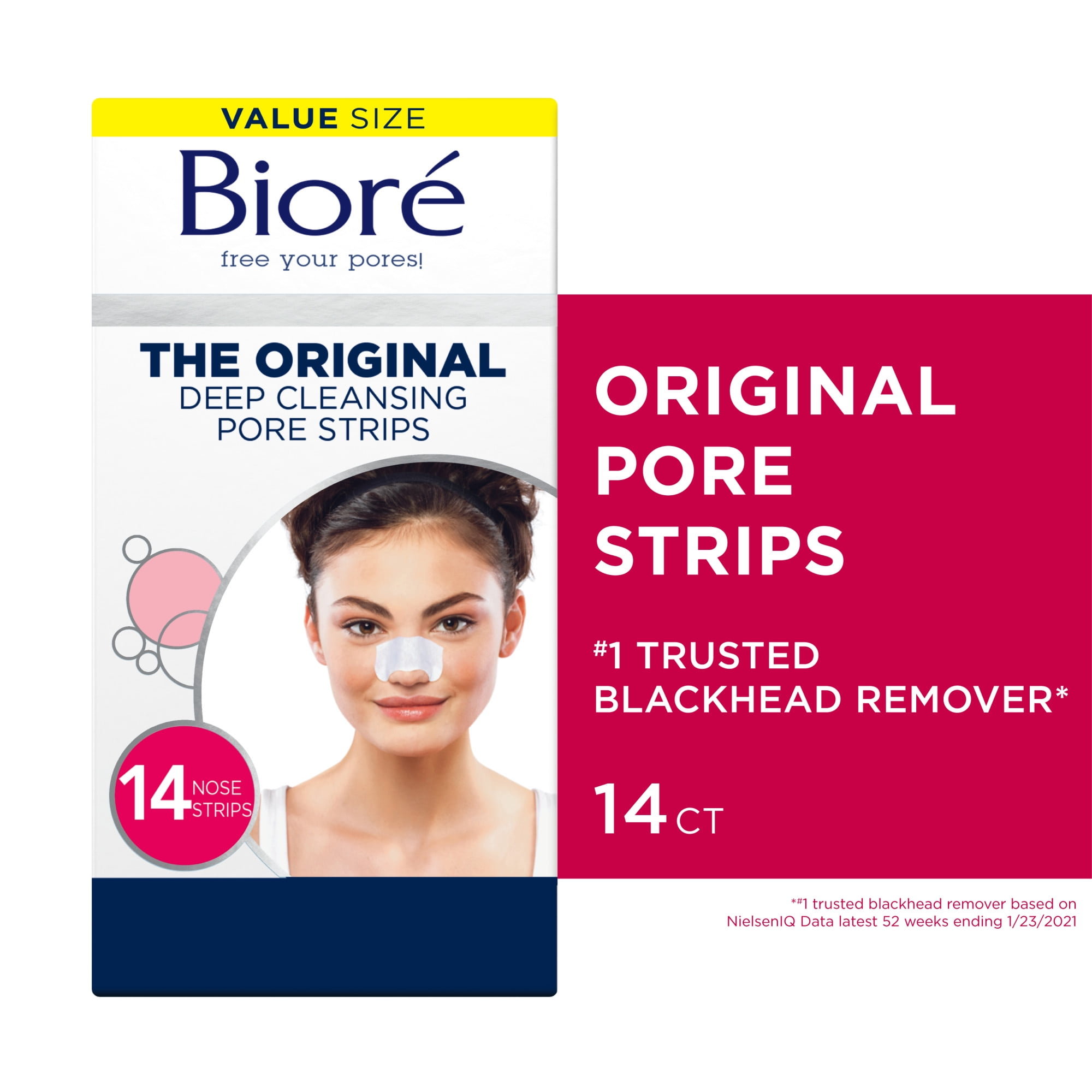 Biore Original Deep Cleansing Blackhead Remover Pore Strips, 14ct