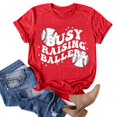 thumbnail image 4 of adviicd T-Shirts Graphiques pour Femmes T-Shirts à Col en V Manches Courtes Manches Longues Ajusté Tunique Rouge, TG, 4 of 5