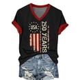 thumbnail image 3 of MEICHEN Women's 250Th Anniversary Print V Neck T Shirt 250Th Anniversary Tshirt Patriotic Tee, 3 of 7