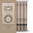 thumbnail image 2 of REGALWOVEN Boho Striped Shower Curtain Sets with 12 Hooks, Faux Linen Look Fabric for Bathroom Grey 71"W x 71"L, 2 of 5
