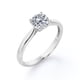 thumbnail image 4 of JeenMata Anillo de Moda con Solitario de Moissanita de Corte Redondo de 1 Quilate con Engaste en Garras y Certificación en Baño de Oro Blanco de 18 K sobre Plata, 4 of 6