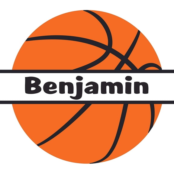 Basketball Balls Team Sports Customized Wall Decal - Custom Vinyl Wall Art - Personalized Name - Baby Girls Boys Kids Bedroom Wall Decal Room Decor Wall Stickers Decoration Size (20x20 inch)