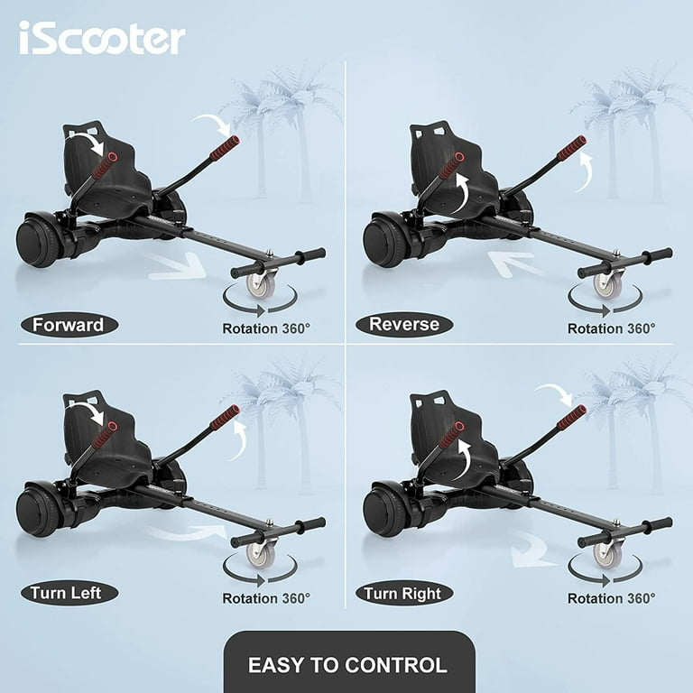 iScooter Go Kart Attachment For Hoverboard Hoverboard For Kids Cart Clearance Adjustable Hover Cart For Adult Black