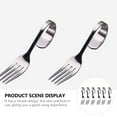 thumbnail image 4 of Miangastore Forks Stainless Steel Curved Handle Fork Cake Forks Silver 6Pcs 4.9X1.6X1In, 4 of 8