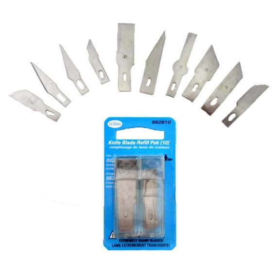 10 Piece Set Of Assorted Sizes And Shapes Steel Crafting Blades