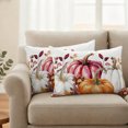 thumbnail image 6 of Outdoor Pillow Covers 20x12 Set of 2, Fall White Pumpkin Waterproof Patio Throw Pillow Covers for Couch Sofa Chair, Thanksgiving Country Orange Leaves Decorative Pillowcases for Throw Pillows, 6 of 9