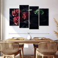 thumbnail image 3 of Elephant Stock Roses Of Despair Wall Art - Horizontal Multi Panel Canvas - Living Room Wall Decor - Gothic Multi Panel - Black And Red Decor - 68" x 42", 3 of 8