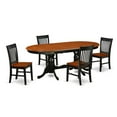 thumbnail image 2 of East West Furniture Plainville 5-piece Wood Dining Room Set in Black/Cherry, 2 of 4