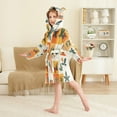 thumbnail image 4 of FORMRS Niños Bathrobe Unisex Hooded Robe Soft Plush Pajamas Sleepwear, Size 2-3T, Cartoon Plants, 4 of 7