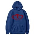 thumbnail image 4 of Dagegui Baggy Sweatshirt for Women Oversized Casual Long Sleeve Pullover Hoodies Trendy Heart Print Drawstring Hooded Tops with Pockets Blue L, 4 of 4