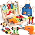 thumbnail image 1 of Juego de herramientas TONZE Kids con taladro, 44 piezas, delantal y caja, de 3 a 5 años, 1 of 8