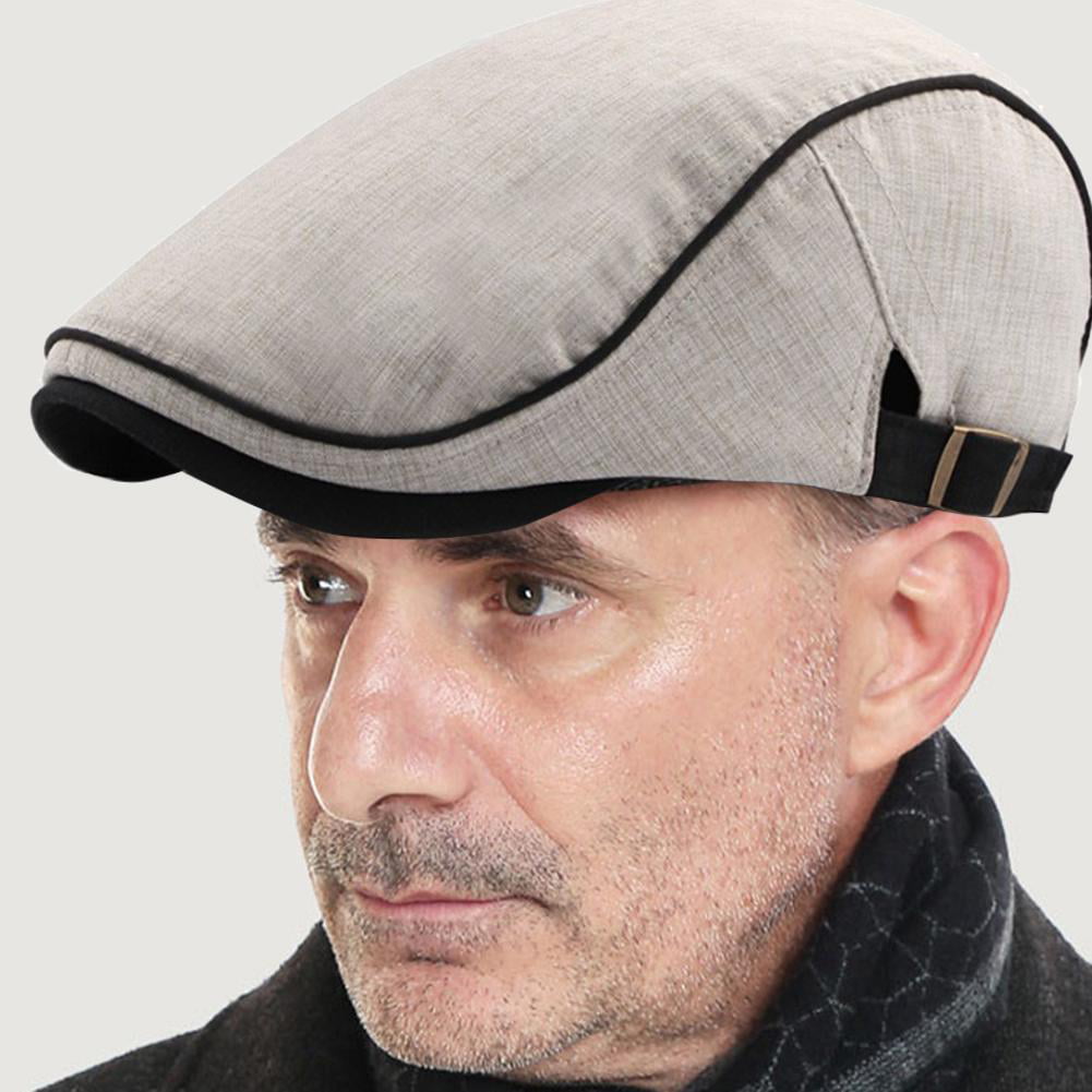 Mens Newsboy Hat Caps Beret Cabbie Camo Cotton Flat Hunting Outdoor Adjustable 