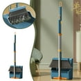 thumbnail image 1 of Indoor Brooms and Dustpan Set, 180° Rotatable, Standing Storage, with Scraping Teeth & Scraper, Lightweight, ABS+PP+Stainless Steel, for Home Shop Commercial Indoor Outdoor Heavy Duty Cleaning, 1 of 6