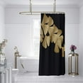 thumbnail image 2 of Golden Ginkgo Leaf Shower Curtain Modern Black Yellow Artwork for Bathroom Decor Fabric Bathtub Shower Curtain Liner with Hooks-72"W x 84"L (Pack of 1), 2 of 6